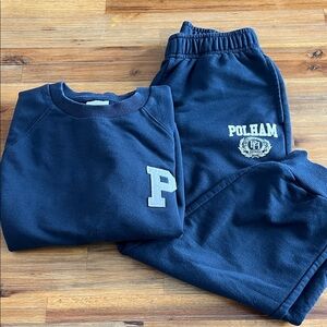 Polham Boys 2pc Navy Sweatpants Sweatshirt Matching Set Size 6-7